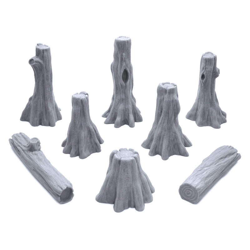 EnderToys Swamp Tree Trunks & Logs  3D Printed Tabletop RPG Scenery and Wargame Terrain for 28mm Miniatures - Image 1